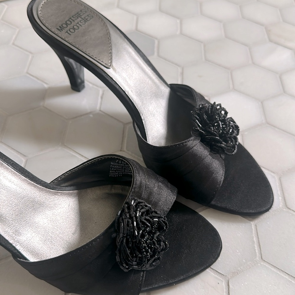 Black Dressy Heel Sandals 7.5